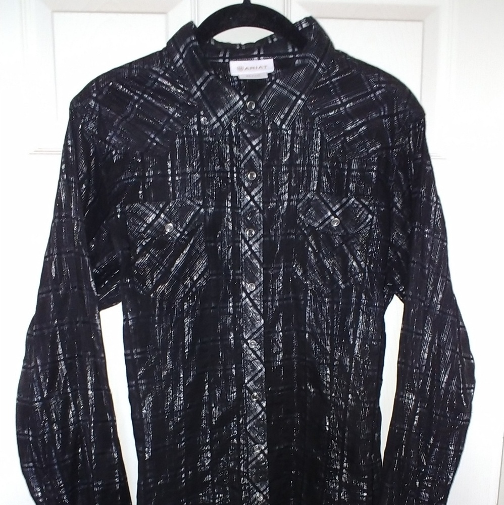 Ariat Pearl Snap Shimmery Plaid Shirt HW6476